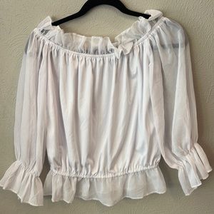 Spirit Halloween child’s white polyester pirate shirt.